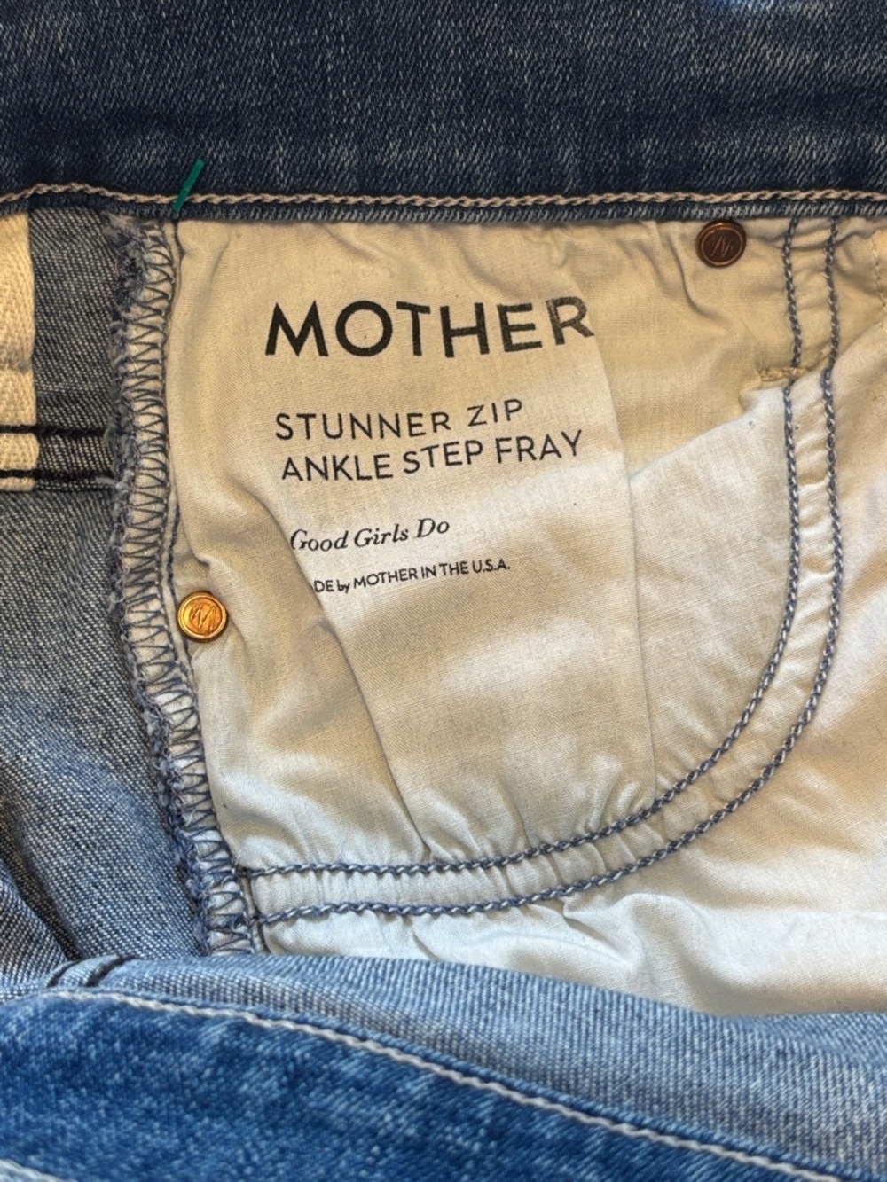 MOTHER The Stunner Ankle Step Fray Jean Good Girls Do size 26 - Picture 6 of 12